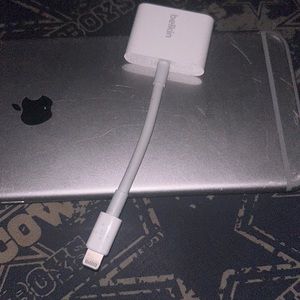 Apple 2 in 1 iPhone Charger to 3.5mm Aux Audio Cable Cord Adapter